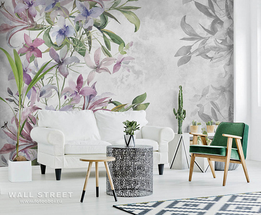 Фотообои в интерьере артикул Floreale 26, ЦВЕТОЧНЫЙ / FLOREALE, Wall street