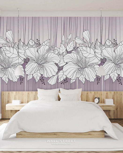 Фотообои в интерьере артикул Floreale 29, ЦВЕТОЧНЫЙ / FLOREALE, Wall street