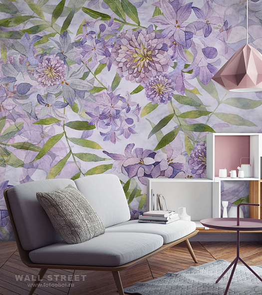 Фотообои в интерьере артикул Floreale 24, ЦВЕТОЧНЫЙ / FLOREALE, Wall street